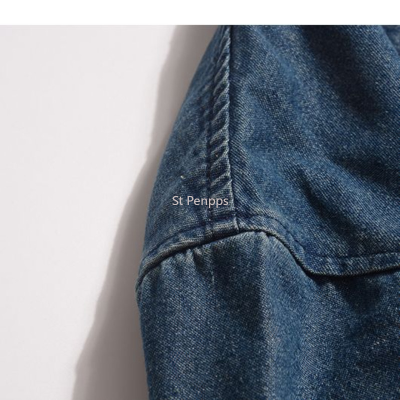Men's Jackets Retro Washed Denim Cardigan Casual Loose Cotton VNeck Big Pocket JapaneseStyle Tooling for Men 230213