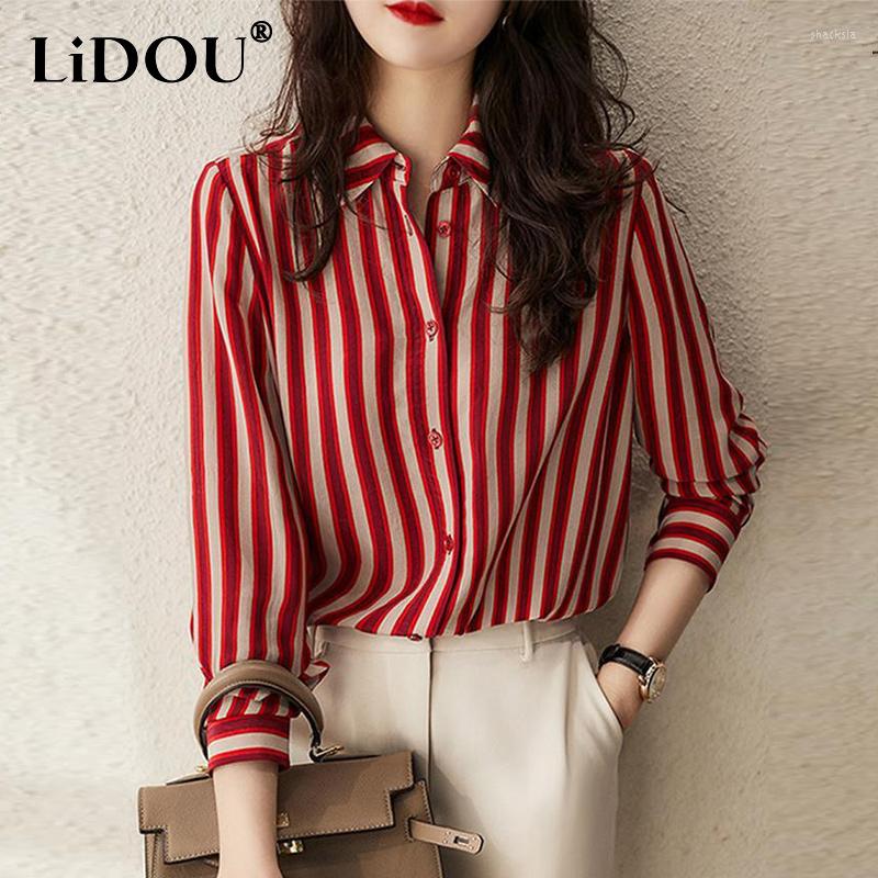 Women' Blouses Spring Autumn Office Lady Vintage Classic Striped Shirt Female Long Sleeve Loose Casual All-match Buttons Cardigan Blouse
Women' Blouses Spring Autumn Office Lady Vintage Classic Striped Shirt Female Long Sleeve Loose Casual All-match Buttons Cardigan Blouse