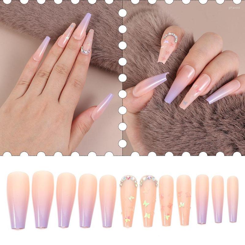 False Nails Nail Art Artificial Ombre Full Cover Long Paragraph Fake Ballerina Butterfly Pattern, White
False Nails Nail Art Artificial Ombre Full Cover Long Paragraph Fake Ballerina Butterfly Pattern, White