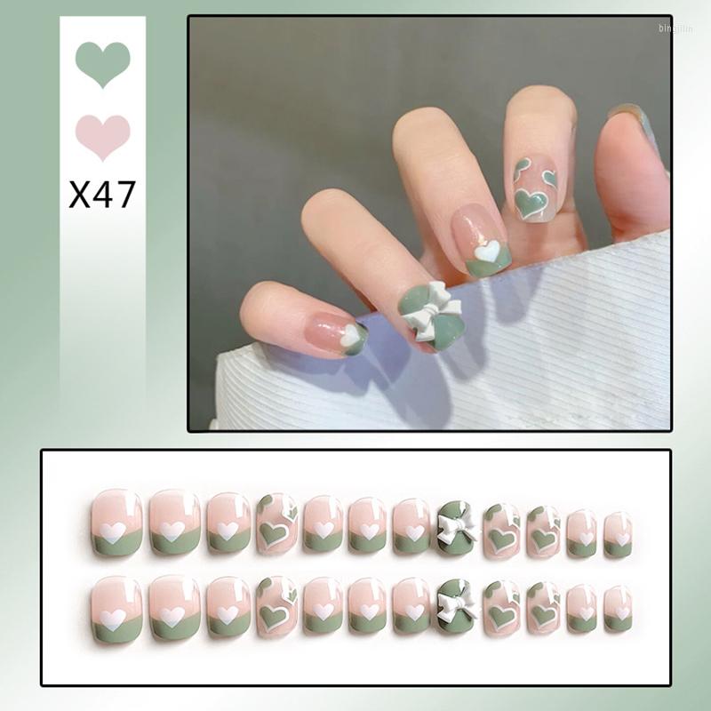 False Nails 24pcs Press On Summer Bowknot Green Transparent Jelly For Women Tips Full Cover Wearable Set With Glue, Q4634-6c
False Nails 24pcs Press On Summer Bowknot Green Transparent Jelly For Women Tips Full Cover Wearable Set With Glue, Q4634-6c