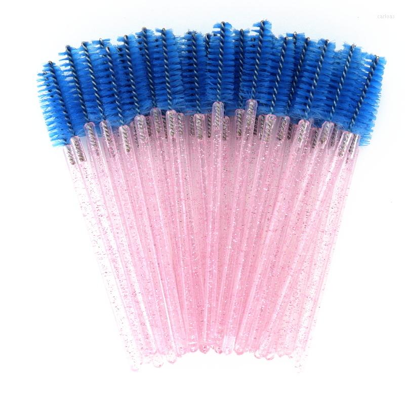 False Eyelashes Good Quality Disposable 50 Pcs/Pack Crystal Eyelash Makeup Brush Diamond Handle Mascara Wands Extension Tool