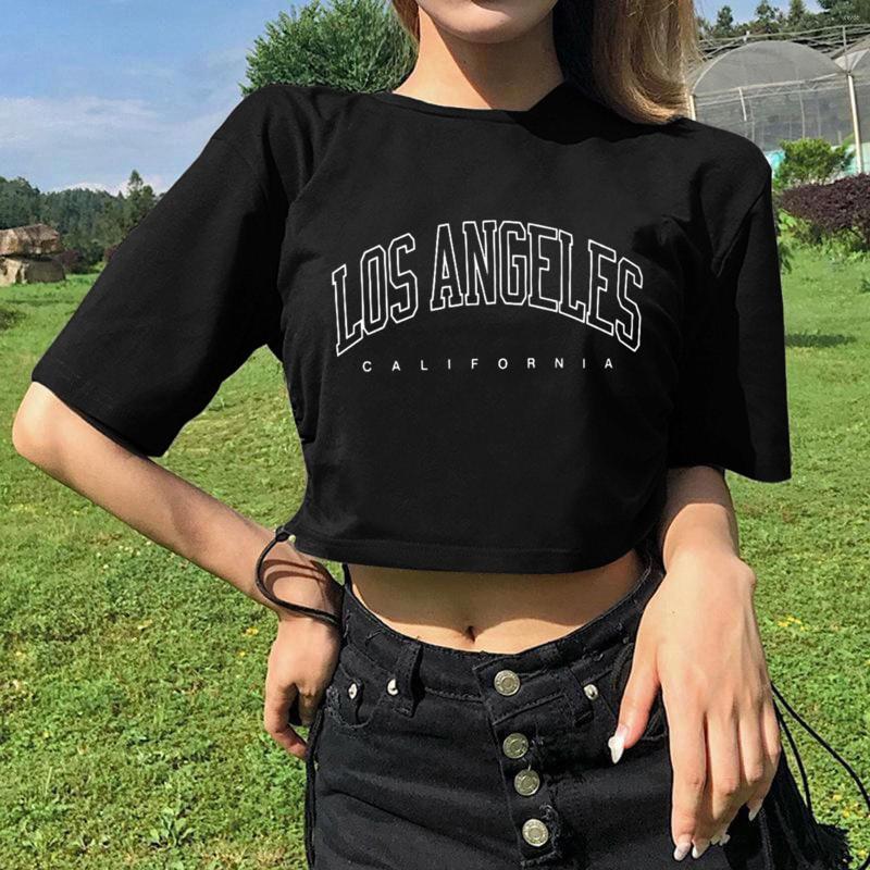 Women's T Shirts Los Angeles Letter Punk Vintage Goth Graphic Shirt Women Y2k Style Crop Top O-neck Tshirt Black Streetwear Short Sleeve, Bk1
Women's T Shirts Los Angeles Letter Punk Vintage Goth Graphic Shirt Women Y2k Style Crop Top O-neck Tshirt Black Streetwear Short Sleeve, Bk1
