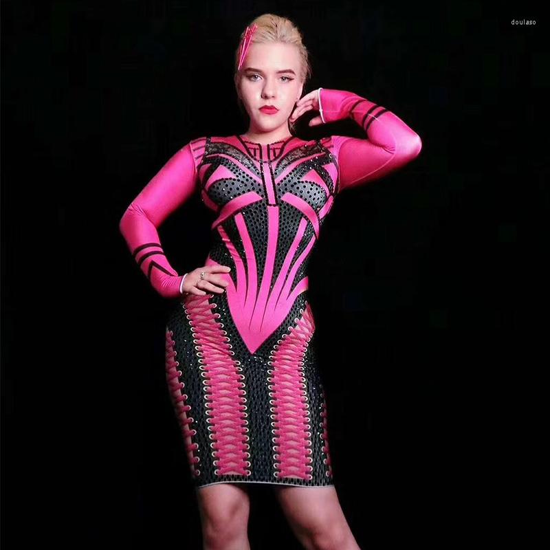 Stage Wear Sexy Rose Stones Stretch Dress Women Dance Outfit Sparkly Rhinestones Costume Birthday One Piece DN1565, Picture shown
Stage Wear Sexy Rose Stones Stretch Dress Women Dance Outfit Sparkly Rhinestones Costume Birthday One Piece DN1565, Picture shown