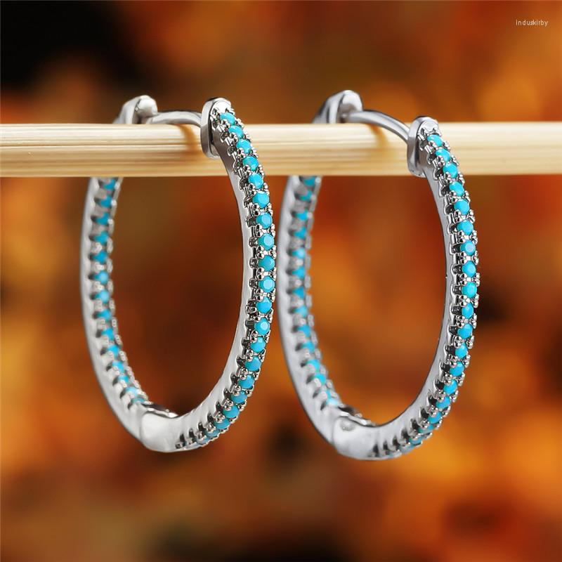 Hoop Earrings Cute Female Blue Zircon Classic Gold Silver Color Wedding Trendy Bridal Crystal Round For Women
Hoop Earrings Cute Female Blue Zircon Classic Gold Silver Color Wedding Trendy Bridal Crystal Round For Women