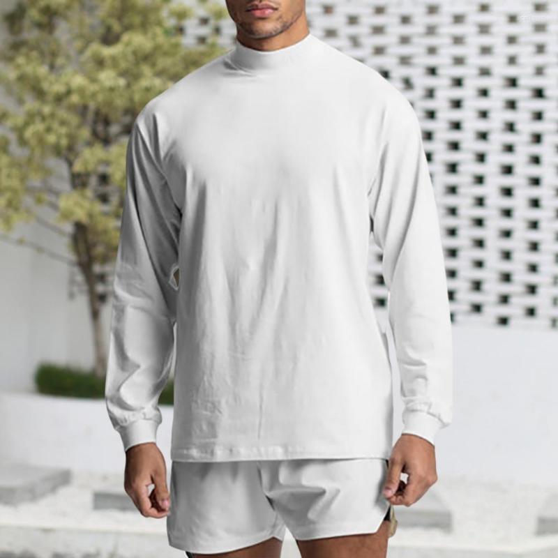 Men's T Shirts High Collar Long Sleeves Elastic Men Top Solid Color Loose Fit Fitness T-shirt Quick Drying Running For Daily, Black
Men's T Shirts High Collar Long Sleeves Elastic Men Top Solid Color Loose Fit Fitness T-shirt Quick Drying Running For Daily, Black