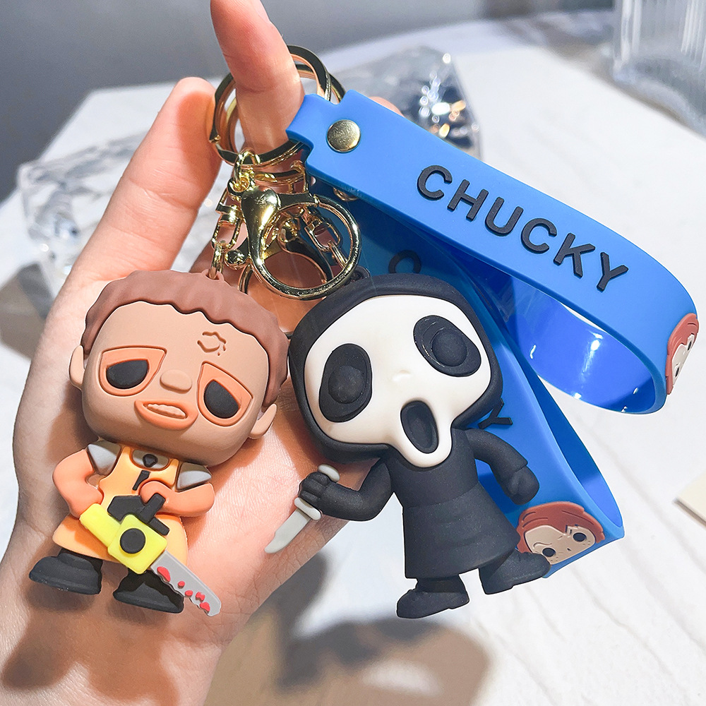Cute Animation Jewelry KeyChain Horrible Series PVC Key Ring Accessories kids birthday gift