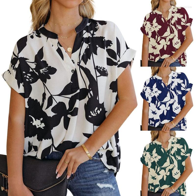 Women' Blouses Short Sleeve Casual Floral Print Loose Ladies Shirt Summer V-Neck Button-Up Pullover 2023, White
Women' Blouses Short Sleeve Casual Floral Print Loose Ladies Shirt Summer V-Neck Button-Up Pullover 2023, White
