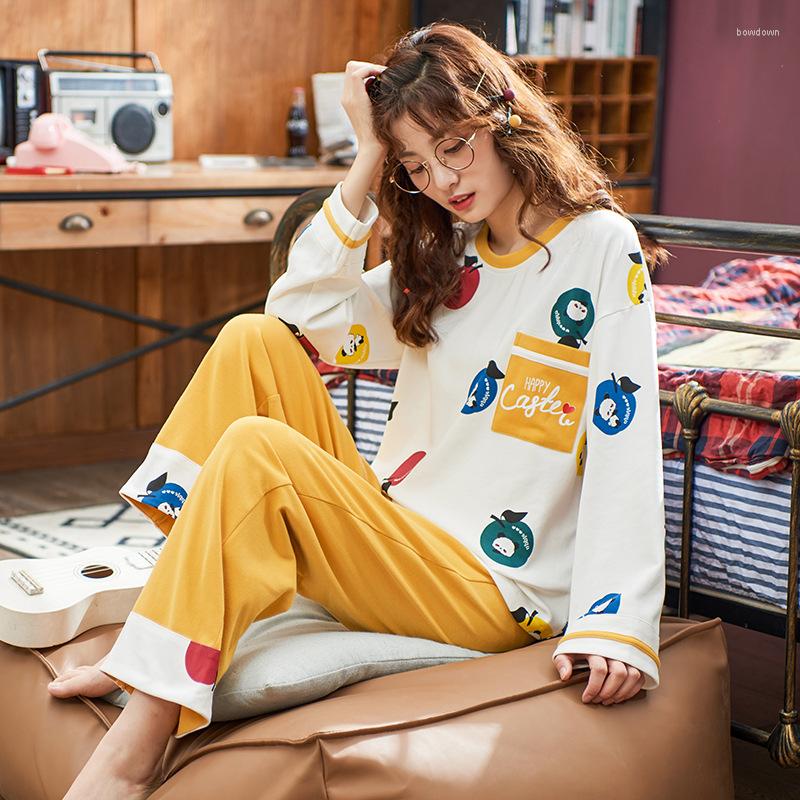 Women's Sleepwear Pajamas Set Simple Long-sleeved Women Sweet And Cute Can Be Worn Outside Home Two Piece, H6966
Women's Sleepwear Pajamas Set Simple Long-sleeved Women Sweet And Cute Can Be Worn Outside Home Two Piece, H6966