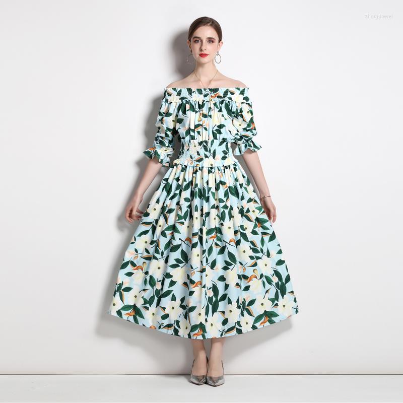 Party Dresses 2023 Elegant Women Slash Neck Holiday Beach Long Dress Fashion Runway Summer Flower Printed Ruffles Lantern Sleeve Robe, Sky blue
Party Dresses 2023 Elegant Women Slash Neck Holiday Beach Long Dress Fashion Runway Summer Flower Printed Ruffles Lantern Sleeve Robe, Sky blue