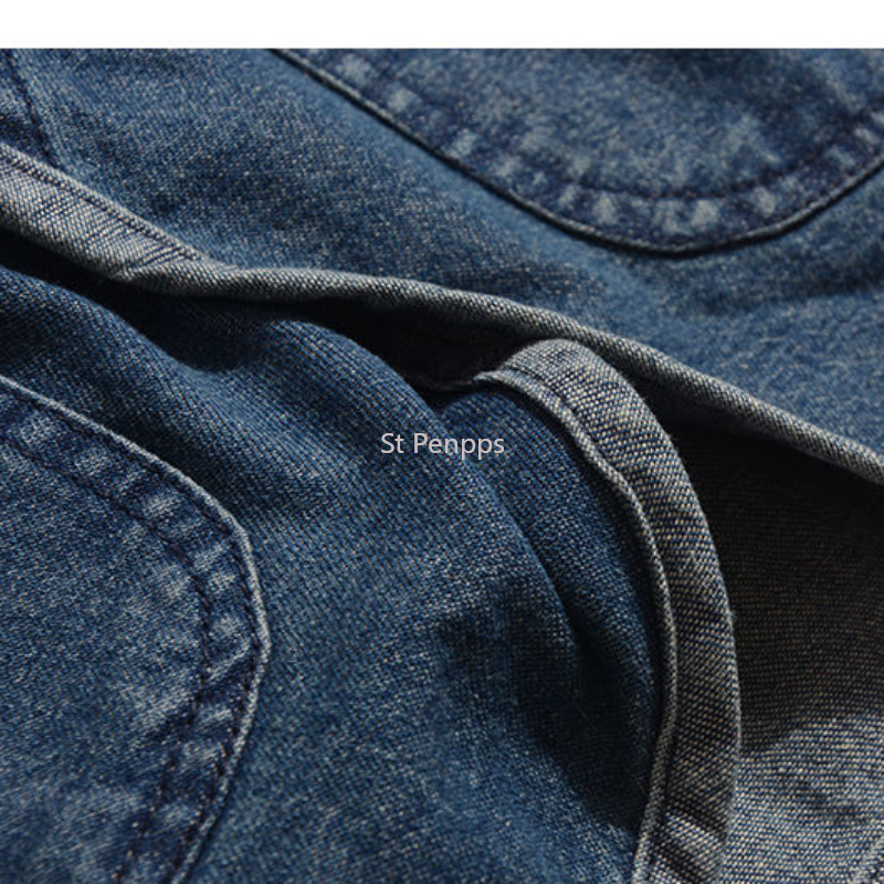 Men's Jackets Retro Washed Denim Cardigan Casual Loose Cotton VNeck Big Pocket JapaneseStyle Tooling for Men 230213