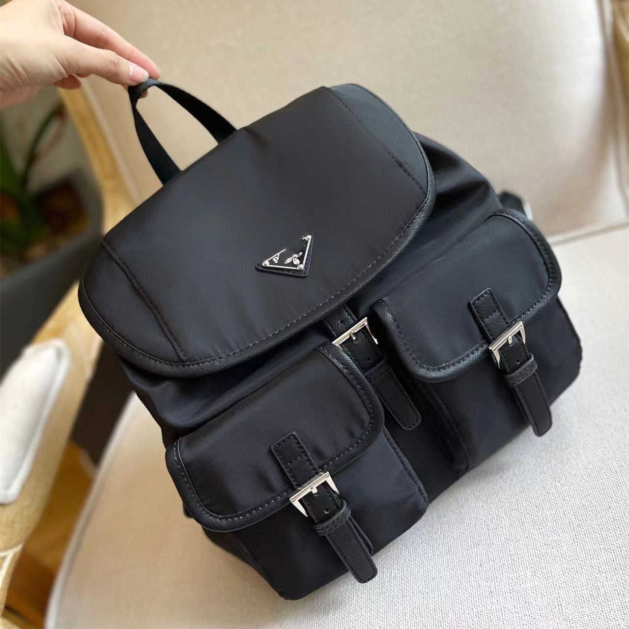 Shoulder Bags 2023 designer Spain Prad Casual Fashion Nylon Waterproof Ultralight Parachute Bag Backpack, Black6
Shoulder Bags 2023 designer Spain Prad Casual Fashion Nylon Waterproof Ultralight Parachute Bag Backpack, Black6