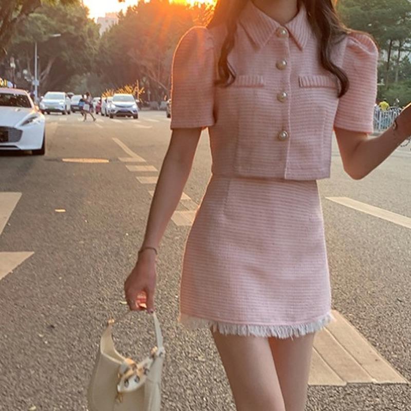 Work Dresses Fashion Summer 2piece Sets Sweet Lapel Short Sleeve Shirts Women Plaid Crop Top Slim Mini Pink Skirt Tassel Korean ChicWork, 2set
Work Dresses Fashion Summer 2piece Sets Sweet Lapel Short Sleeve Shirts Women Plaid Crop Top Slim Mini Pink Skirt Tassel Korean ChicWork, 2set