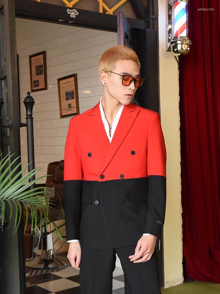 Men's Suits Dinner Suit Spell Color Man Double Breasted Wedding Bespoke Contrast Groom (Jacket Pants), Red and black
Men's Suits Dinner Suit Spell Color Man Double Breasted Wedding Bespoke Contrast Groom (Jacket Pants), Red and black