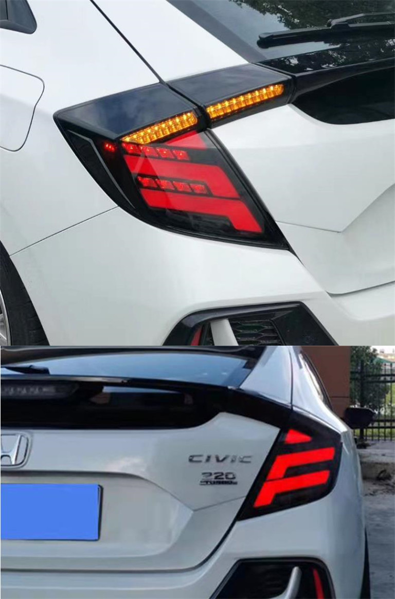 Car Styling Tail Lampfor Civic Tail Lights 20 17-20 20 Civic Type R LED Tail Light Hatchback 5 door Rear Lamp DRL Dynamic Signal