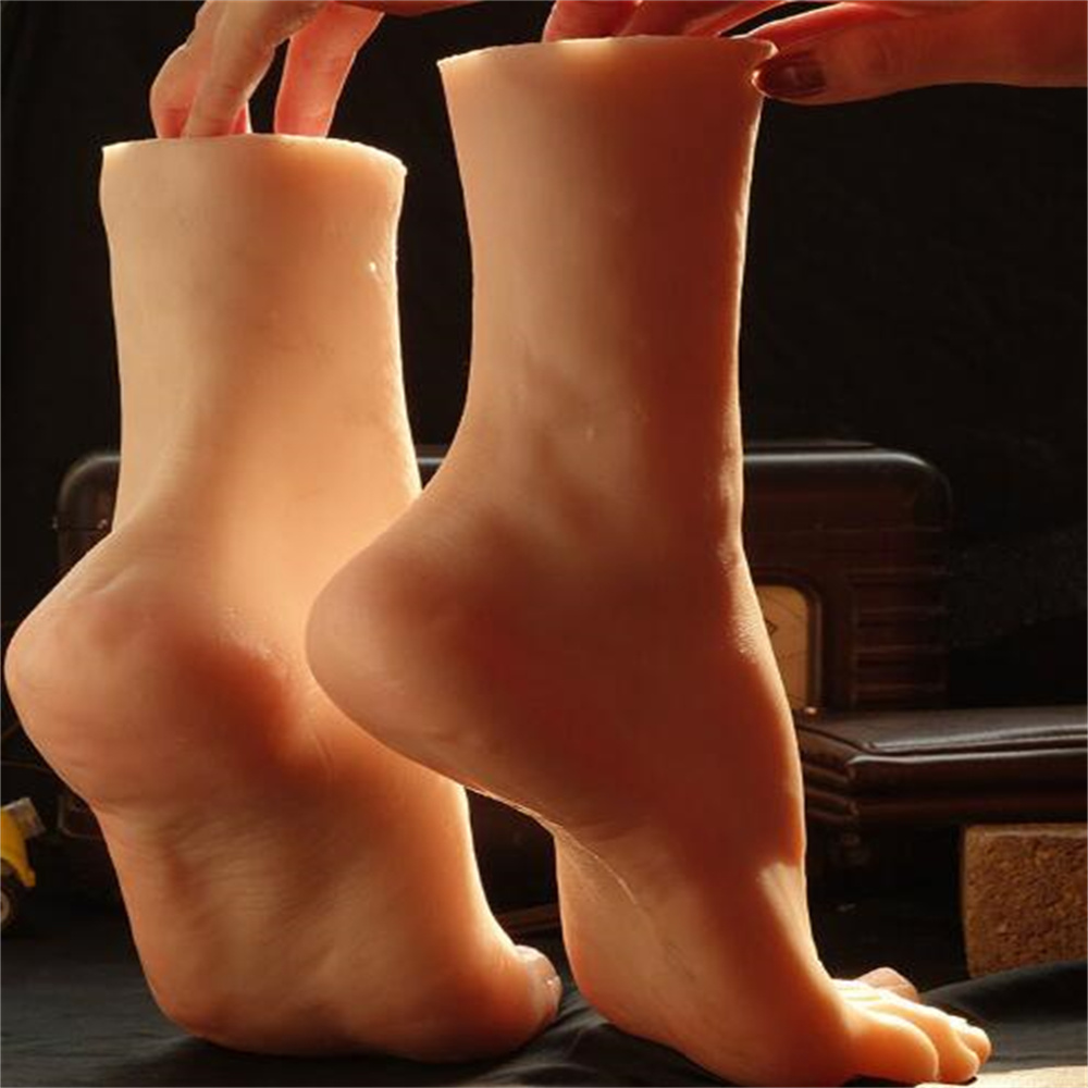 42Yard Male Silicone Foot Art Mannequin Display Shoes Socks Manicure Decorate Teaching Shooting Show Soft Material Leg E153
