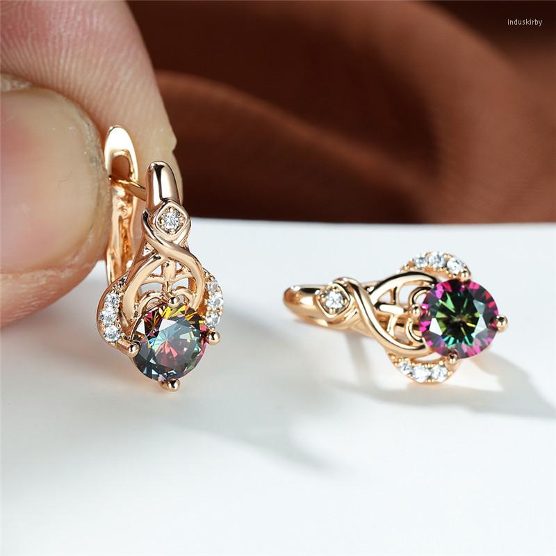 Hoop Earrings Trendy Rose Gold Color Wedding Rainbow Zircon Geometric Multicolor Crystal Round Stone For Women
Hoop Earrings Trendy Rose Gold Color Wedding Rainbow Zircon Geometric Multicolor Crystal Round Stone For Women