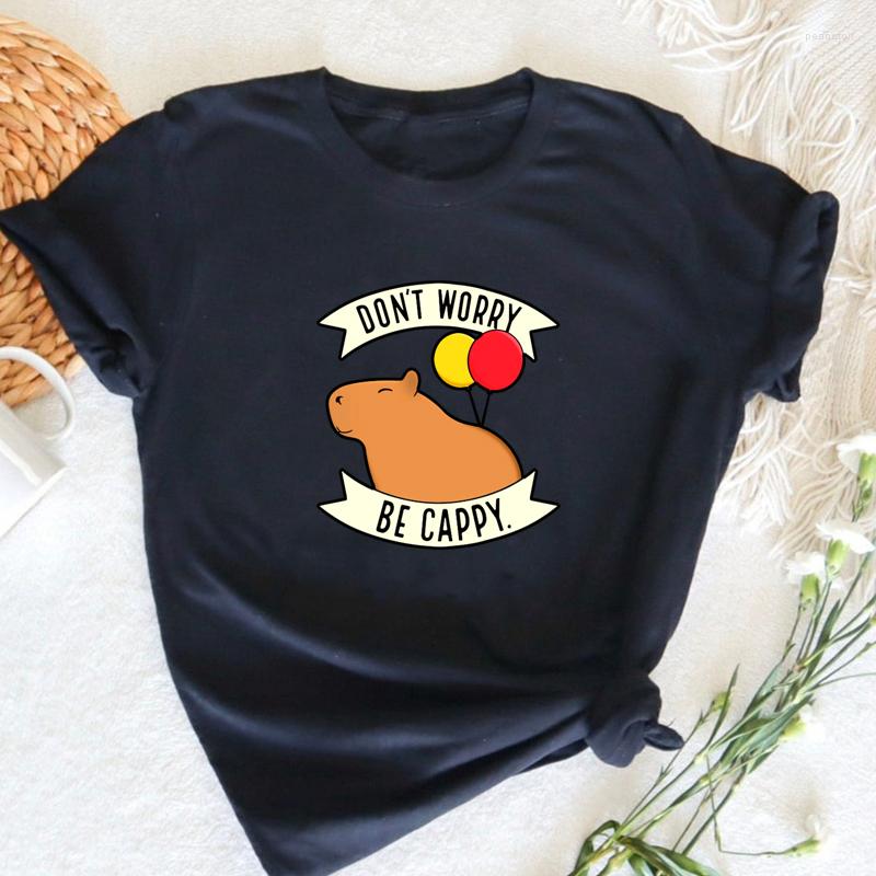 Women's T Shirts Capybara Don't Worry Be Cappy Print Tshirt Harajuku Summer Cotton Short Sleeve Shirt Streetwear Cartoon Graphic Tops, Black
Women's T Shirts Capybara Don't Worry Be Cappy Print Tshirt Harajuku Summer Cotton Short Sleeve Shirt Streetwear Cartoon Graphic Tops, Black