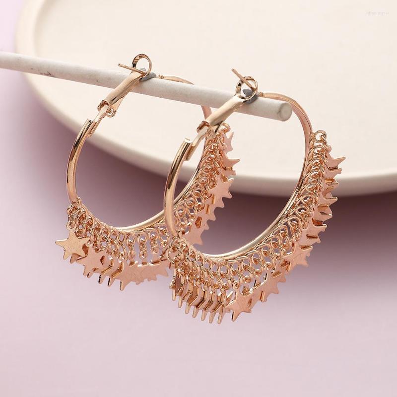 Hoop Earrings Tassel Big Round Circle Metal Geometric Star Drop Earring For Women's Fashion Party Jewelry Accessories Bijoux
Hoop Earrings Tassel Big Round Circle Metal Geometric Star Drop Earring For Women's Fashion Party Jewelry Accessories Bijoux
