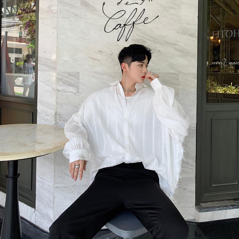 Men's Casual Shirts Men Bat Long Sleeve Oversize Hair Tassel Splice Lace Black White Shirt Male Women Streetwear Hip Hop Gothic Loose, C507 black
Men's Casual Shirts Men Bat Long Sleeve Oversize Hair Tassel Splice Lace Black White Shirt Male Women Streetwear Hip Hop Gothic Loose, C507 black