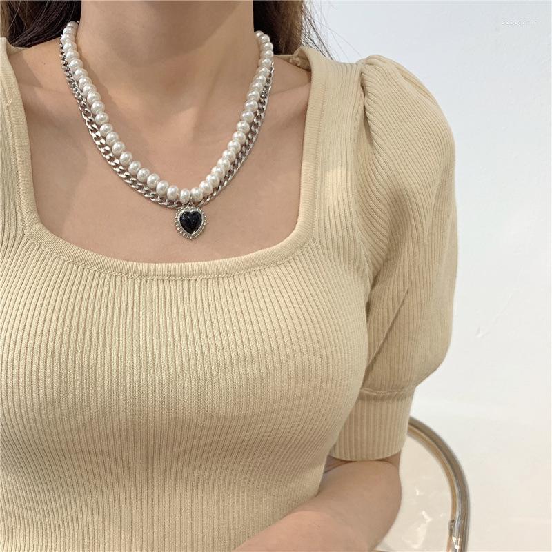 Pendant Necklaces Metal Double Layer Chain Love Imitation Pearl Women Necklace Simple Collarbone Sweater
Pendant Necklaces Metal Double Layer Chain Love Imitation Pearl Women Necklace Simple Collarbone Sweater
