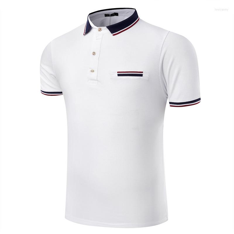 Men's Polos VOGUELEO Summer Business Casual Tide Contrast Color Lapels Cotton Short-sleeved Polo Shirt, White
Men's Polos VOGUELEO Summer Business Casual Tide Contrast Color Lapels Cotton Short-sleeved Polo Shirt, White