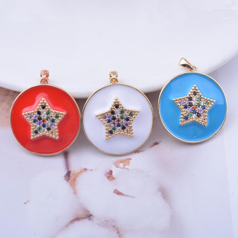 Pendant Necklaces 3pcs 22 24mm High Quality Gold Color Copper Round Zircon Enamel Necklace Accessories Fit For Leather Rope
Pendant Necklaces 3pcs 22 24mm High Quality Gold Color Copper Round Zircon Enamel Necklace Accessories Fit For Leather Rope