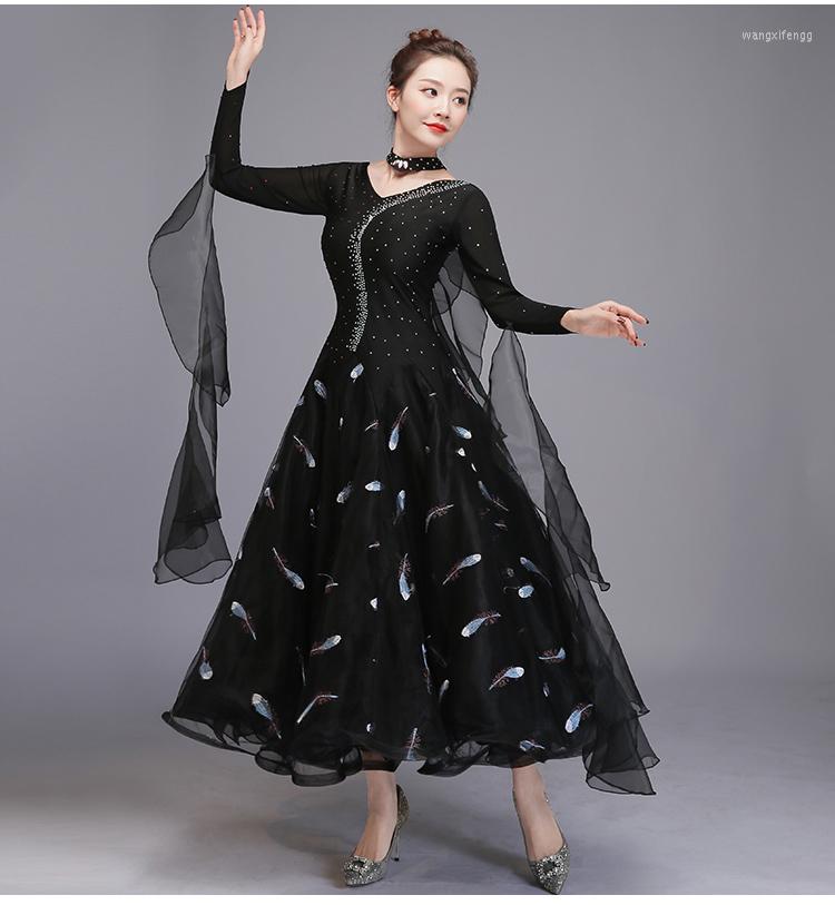 Stage Wear Black Standard Ballroom Dress Women Waltz Dance Modern Costumes Rumba Clothes
Stage Wear Black Standard Ballroom Dress Women Waltz Dance Modern Costumes Rumba Clothes