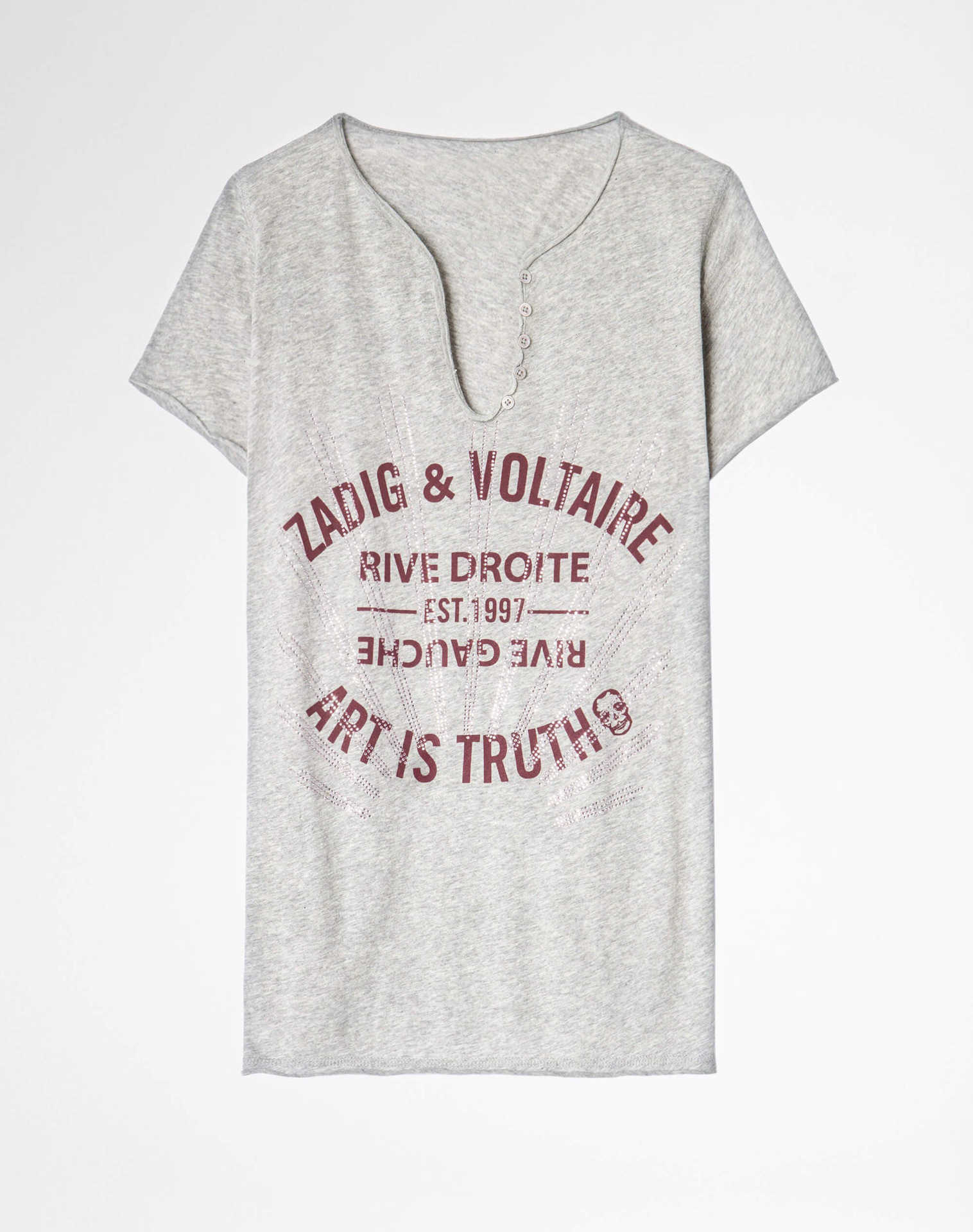23SS Zadig Voltaire Women Designer T shirt Zv Women Fashion Tops Classic Print Hot Drill U-neck Pure Cotton Short Sleeve T-shirt, Gray
23SS Zadig Voltaire Women Designer T shirt Zv Women Fashion Tops Classic Print Hot Drill U-neck Pure Cotton Short Sleeve T-shirt, Gray