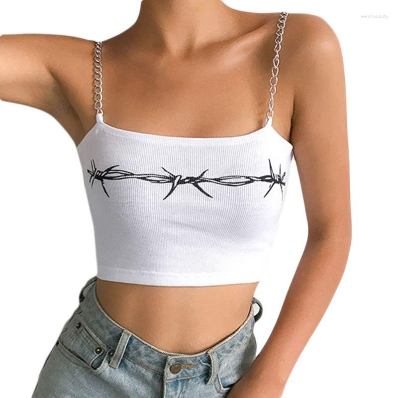 Women' Tanks Women Metal Chain Spaghetti Strap Tube Crop Top Gothic Abstract Graphic Printed Camisole Ribbed Knit Summer Slim Vest, Fc
Women' Tanks Women Metal Chain Spaghetti Strap Tube Crop Top Gothic Abstract Graphic Printed Camisole Ribbed Knit Summer Slim Vest, Fc