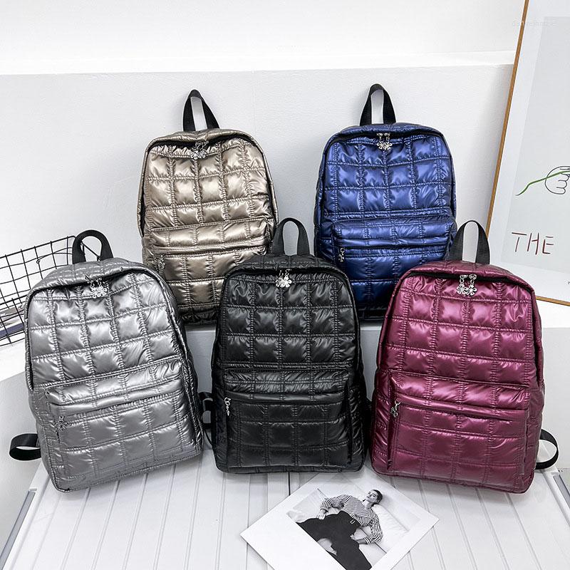 School Bags Winter Ultra Light Space Down Women's Backpack Quilted Plaid Female Backpacks For Women Girls, Black
School Bags Winter Ultra Light Space Down Women's Backpack Quilted Plaid Female Backpacks For Women Girls, Black