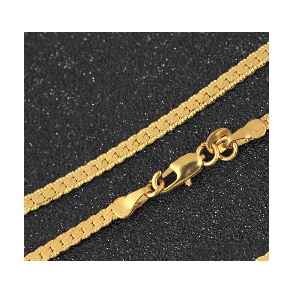 Link Chain Men Necklace Gold Tone Snake Miami Cuba Link With Round Box And Wheat Chains Stainless Steel Choker Jewelry Drop Deliver Dh2Ow