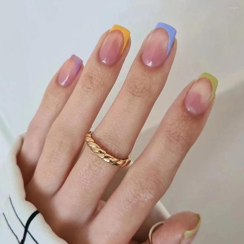 False Nails Fashion Square Head Set Press On Short French Tips DIY Manicure With Designs Full Cover Fake Nail, 01
False Nails Fashion Square Head Set Press On Short French Tips DIY Manicure With Designs Full Cover Fake Nail, 01