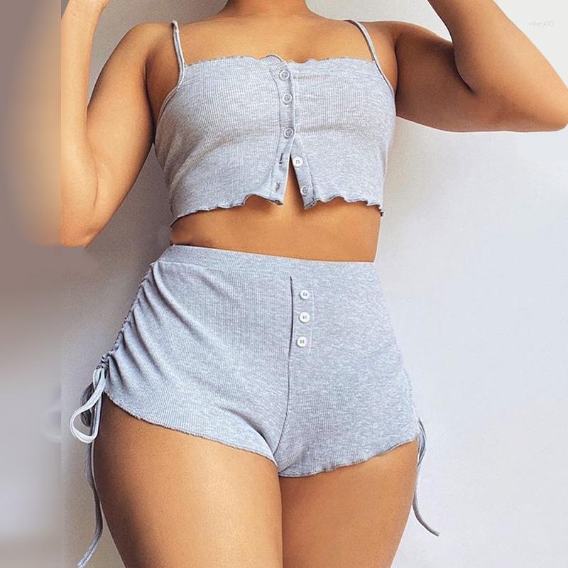Women' Sleepwear 2023 Women Fashion Casual Two-Piece Set Suits Home Wear Female Solid Spaghetti Strap Button Top & Lace-up Shorts, Black
Women' Sleepwear 2023 Women Fashion Casual Two-Piece Set Suits Home Wear Female Solid Spaghetti Strap Button Top & Lace-up Shorts, Black