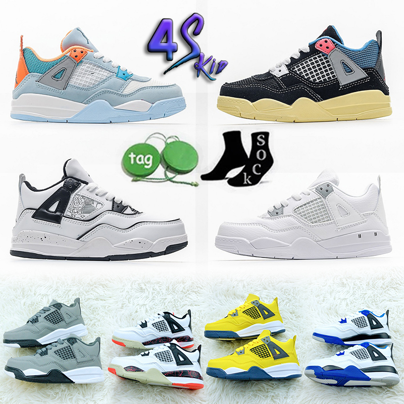 Kids 4 Basketball Shoes 4s Bred White Oreo University Blue Children Boy Girls Black Cat Lightning Red Thunder Pure Money Sneakers Toddlers Birthday Gift, 15
Kids 4 Basketball Shoes 4s Bred White Oreo University Blue Children Boy Girls Black Cat Lightning Red Thunder Pure Money Sneakers Toddlers Birthday Gift, 15
