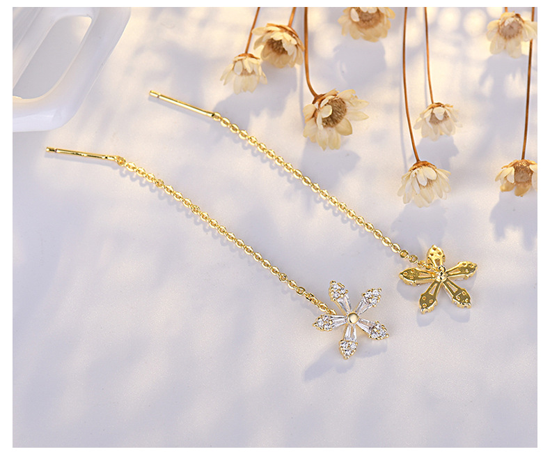 Sterling Silver Cubic Zirconia Princes' Cuts Elegant Bridal & Event Dangling Earrings for Ladies