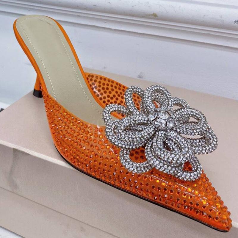 Slippers Luxury Pointed Toe Clear Women Bling Crystal Flower Sandals Summer Dress Bridal Wedding Lady Sexy Mules, As show
Slippers Luxury Pointed Toe Clear Women Bling Crystal Flower Sandals Summer Dress Bridal Wedding Lady Sexy Mules, As show
