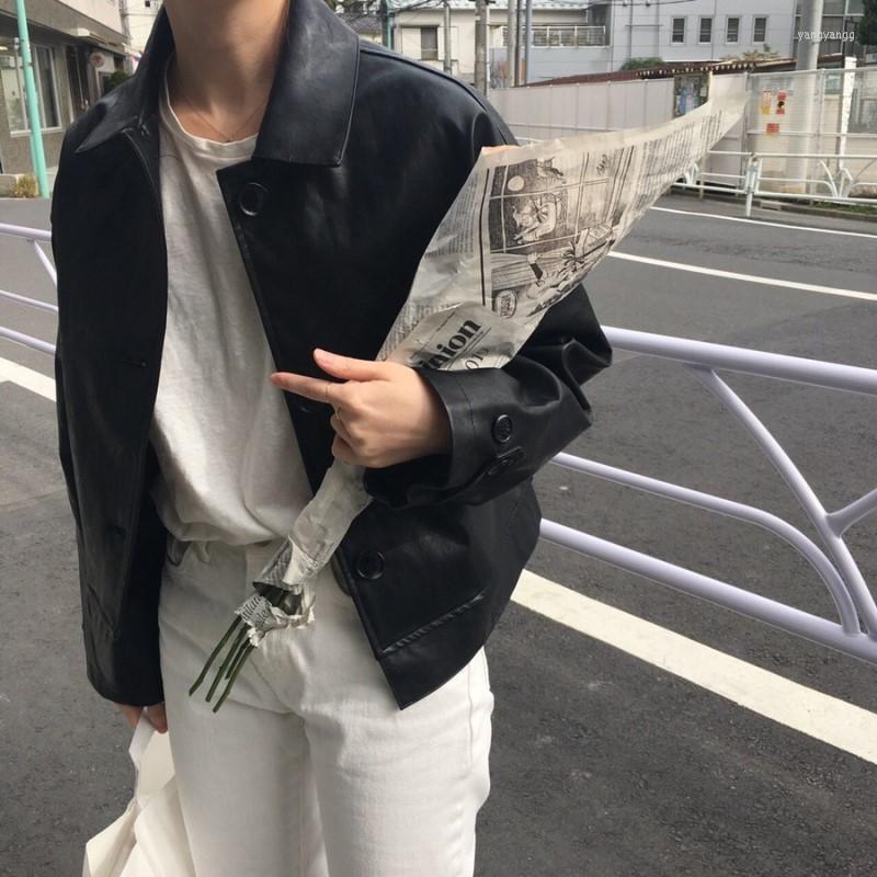 Women's Jackets Autumn Women Long Sleeve Leather Coat Turn Down Collar Winter Female Fashion Single Breasted Jacket Korean Elegant Casual, Black
Women's Jackets Autumn Women Long Sleeve Leather Coat Turn Down Collar Winter Female Fashion Single Breasted Jacket Korean Elegant Casual, Black