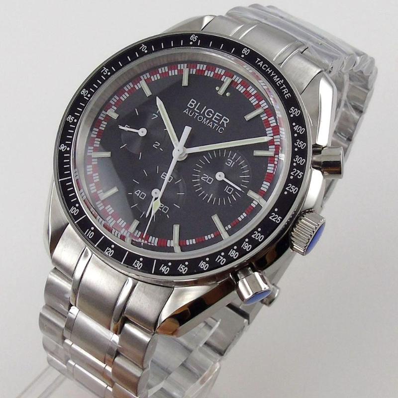 Wristwatches 40mm Mechanical Men's Watch Automatic Movement Week Date Display Small Second Hand Multifunction Black Dial Bezel Mineral, Sterile rubber band
Wristwatches 40mm Mechanical Men's Watch Automatic Movement Week Date Display Small Second Hand Multifunction Black Dial Bezel Mineral, Sterile rubber band