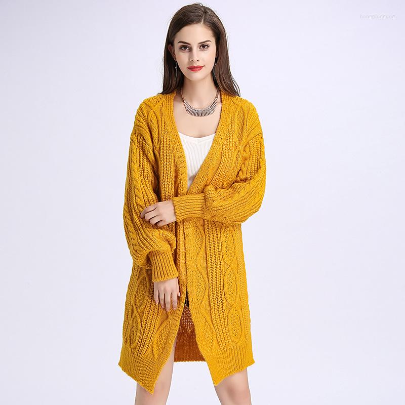 Women's Knits Women Long Cardigan Sweater Top Sleeve Loose Knitting Knitted Female Pull Femme, Yellow
Women's Knits Women Long Cardigan Sweater Top Sleeve Loose Knitting Knitted Female Pull Femme, Yellow