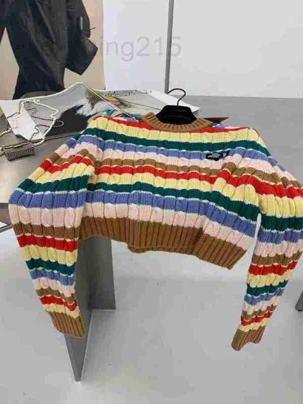 Women' Knits & Tees Designer Version Autumn and Winter New Rainbow Stripe Twisted Short Knitted Sweater U359, Color
Women' Knits & Tees Designer Version Autumn and Winter New Rainbow Stripe Twisted Short Knitted Sweater U359, Color
