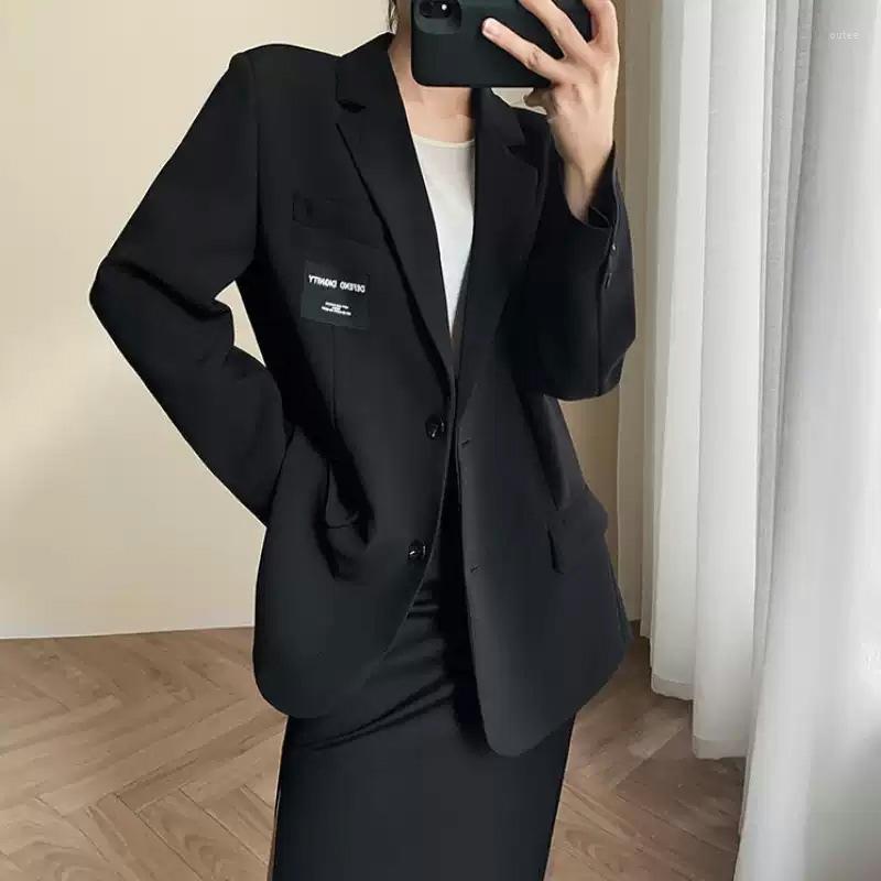 Women's Suits Fashion Large Size Suit Jackets Women's Clothing Spring Autumn Street Blazers Coats Black Tops Jp315