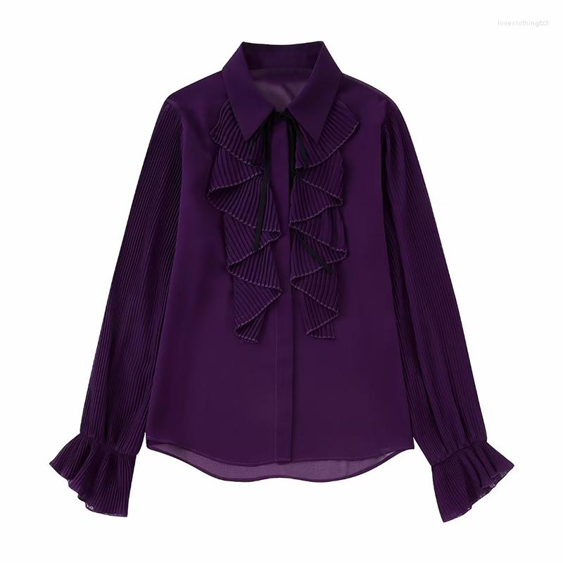 Women's Blouses WXWT Women Elegant Solid Bow Decorate Shirt Long Sleeve Turn-down Collar Female All-Match Tops, Purple
Women's Blouses WXWT Women Elegant Solid Bow Decorate Shirt Long Sleeve Turn-down Collar Female All-Match Tops, Purple