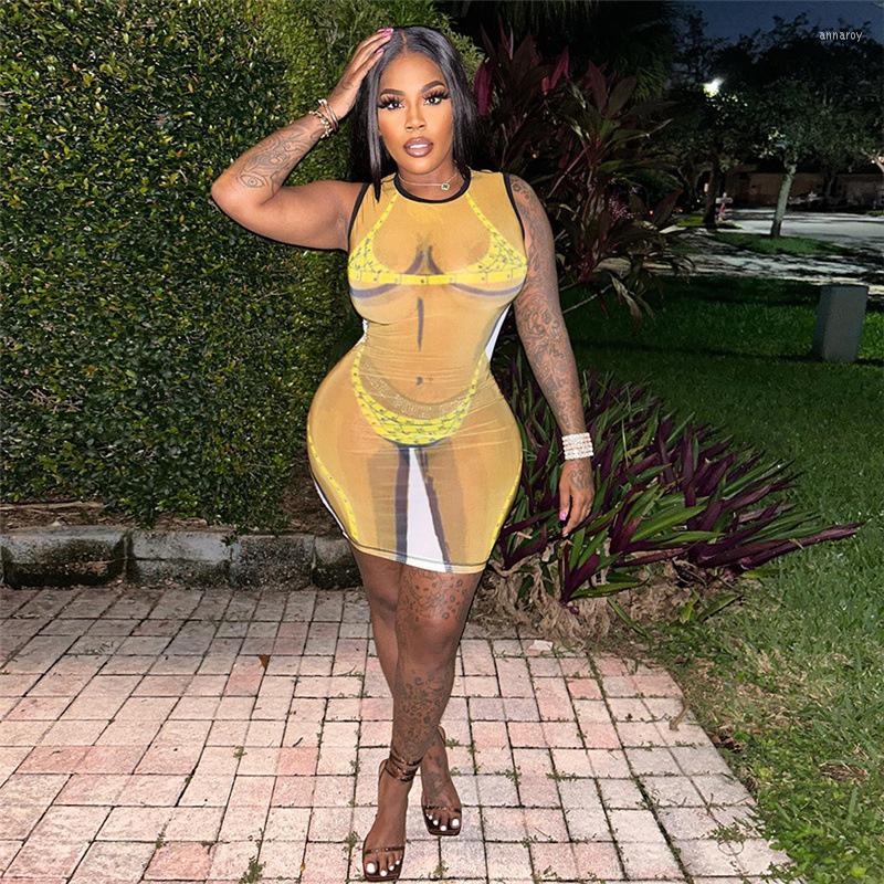 Casual Dresses Crystal Mesh See Through Sexy Y2K Clothes Tie Dye Print Sleeveless O-Neck Bodycon Mini Dress For Women Club Party Fashion, Yellow
Casual Dresses Crystal Mesh See Through Sexy Y2K Clothes Tie Dye Print Sleeveless O-Neck Bodycon Mini Dress For Women Club Party Fashion, Yellow