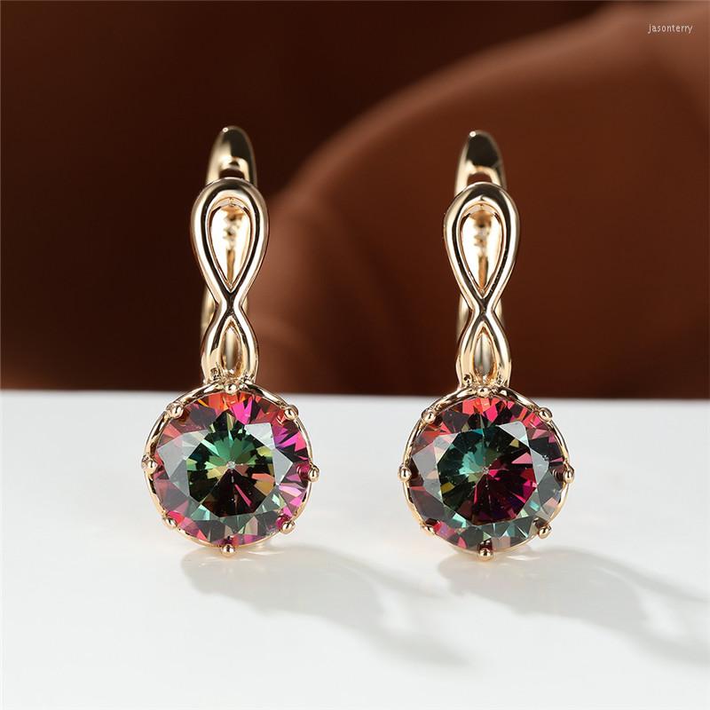 Hoop Earrings Vintage Rose Gold Color Wedding Charming Rainbow Crystal Multicolor Zircon Round Stone For Women
Hoop Earrings Vintage Rose Gold Color Wedding Charming Rainbow Crystal Multicolor Zircon Round Stone For Women