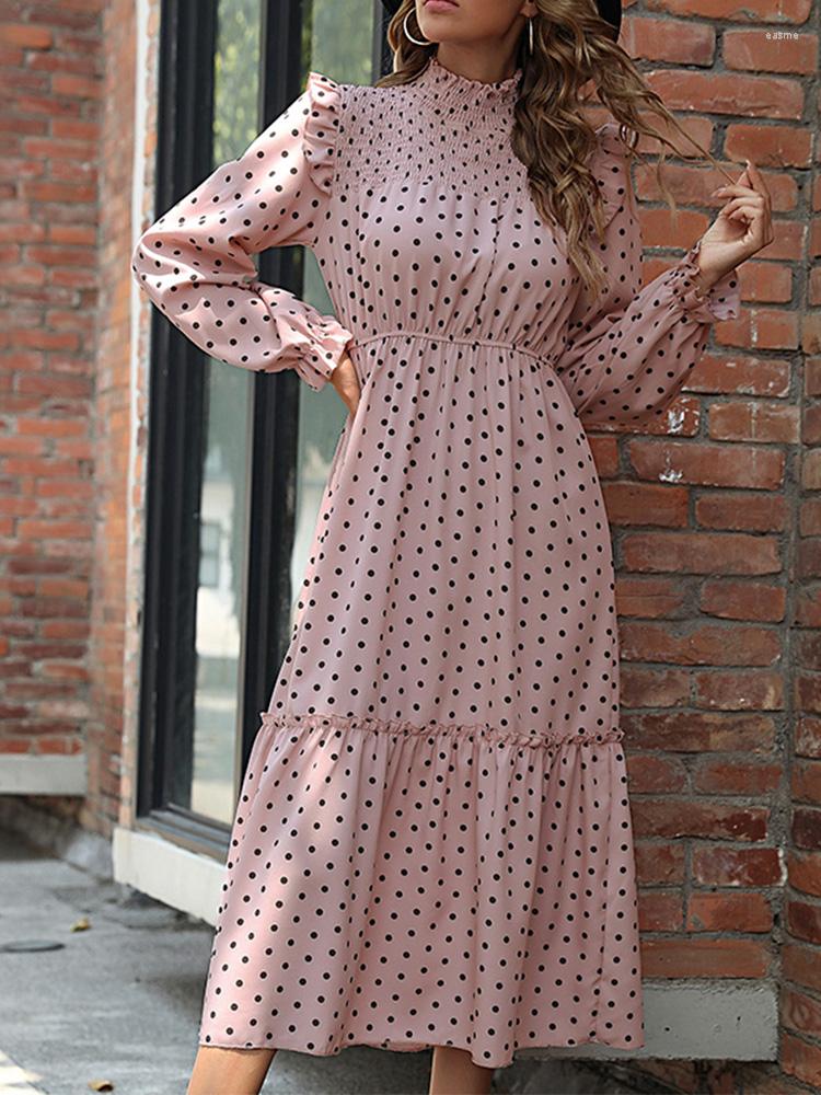Casual Dresses DICLOUD Elegant Polka Dot Print Evening Party For Women Long Sleeve Ruffles Vestidos Dress Robe Streetwear, Pink
Casual Dresses DICLOUD Elegant Polka Dot Print Evening Party For Women Long Sleeve Ruffles Vestidos Dress Robe Streetwear, Pink