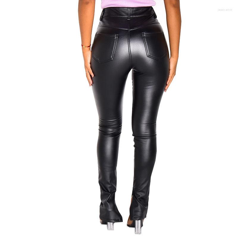 Women' Pants Women High Waist Black PU Leather Pant Ladies Casusl Slim Push Up Skinny Stretch Trouser Sexy Split Pencil Female
Women' Pants Women High Waist Black PU Leather Pant Ladies Casusl Slim Push Up Skinny Stretch Trouser Sexy Split Pencil Female