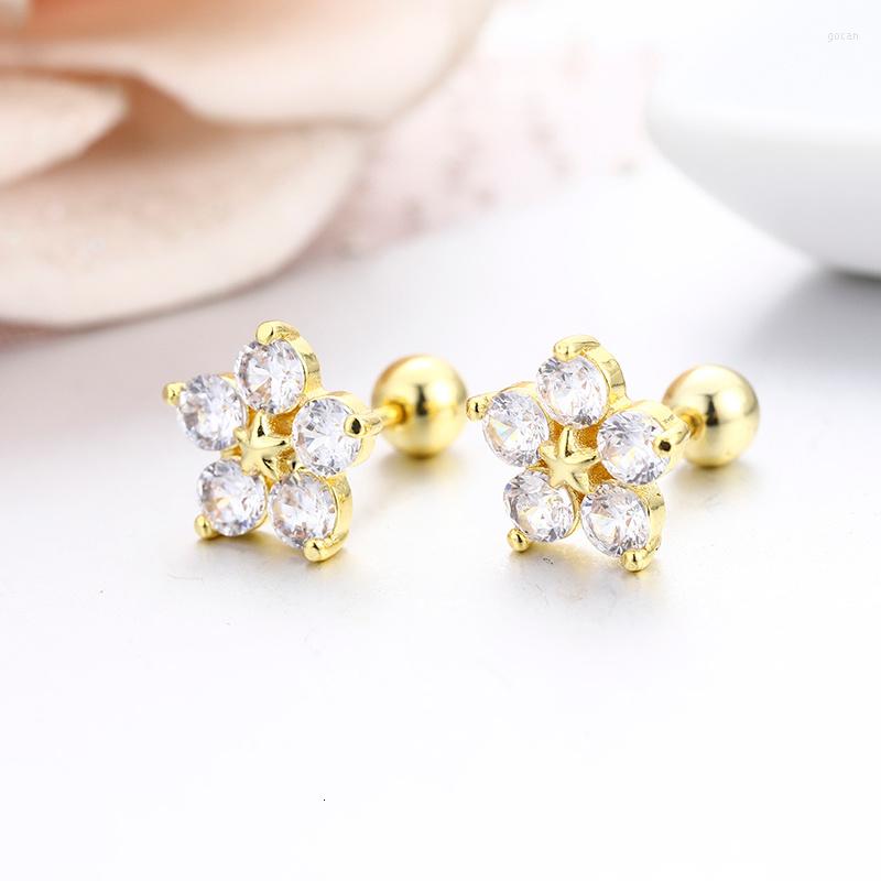 Stud Earrings Cute Star Flower Round CZ Stones Screw Back For Women Baby Kids Girls Brass Gold Color Piercing Jewelry Oorbellen
Stud Earrings Cute Star Flower Round CZ Stones Screw Back For Women Baby Kids Girls Brass Gold Color Piercing Jewelry Oorbellen