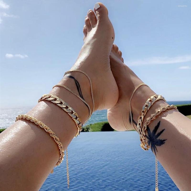 Anklets 1PC Summer Beach Vintage Golden Cuba Link Chain Anklet For Men Women Accessories Sexy Barefoot Ankle Bracelet Foot Jewelry
Anklets 1PC Summer Beach Vintage Golden Cuba Link Chain Anklet For Men Women Accessories Sexy Barefoot Ankle Bracelet Foot Jewelry