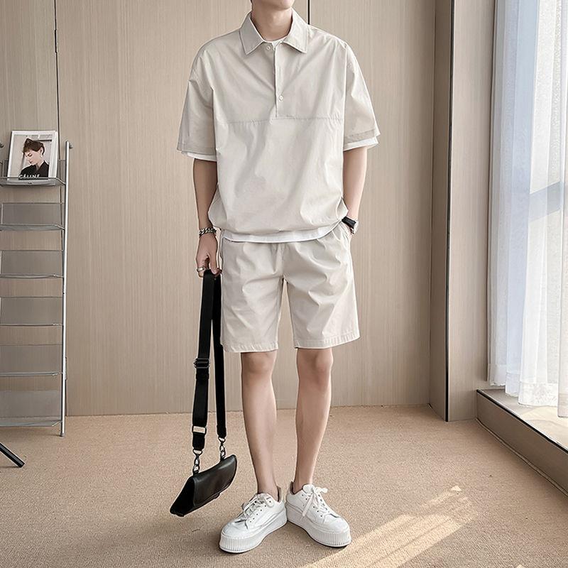 Men's Tracksuits Casual Shorts Mens Short Sets Korean Summer Solid Color Sleeve Daily Suit Loose Versatile Shirt Two-piece SetMen', Black suit
Men's Tracksuits Casual Shorts Mens Short Sets Korean Summer Solid Color Sleeve Daily Suit Loose Versatile Shirt Two-piece SetMen', Black suit