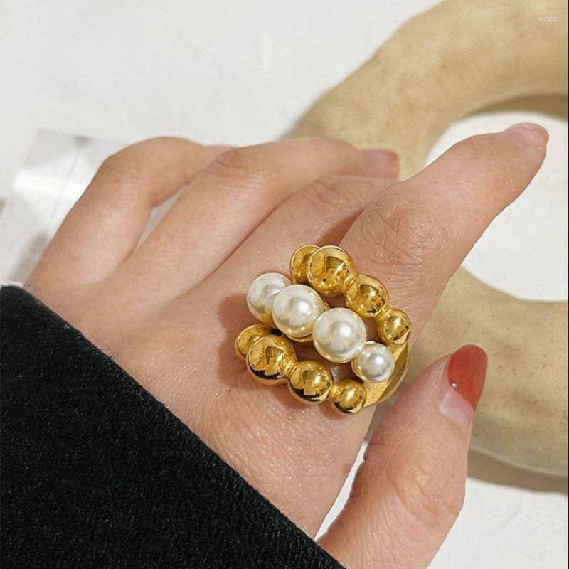 Cluster Rings Stainless Steel Ball Pearls For Women Charm Gold Color Irregular Geometric Width Waterproof Wedding Accessories Gift
Cluster Rings Stainless Steel Ball Pearls For Women Charm Gold Color Irregular Geometric Width Waterproof Wedding Accessories Gift